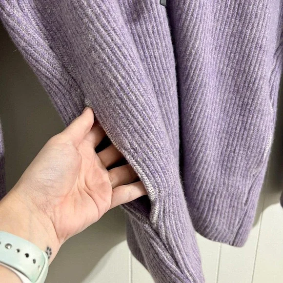 Maison Kitsuné - Ribbed Lambswool Zip-Up Cardigan - Light Purple‎ - Medium $445
